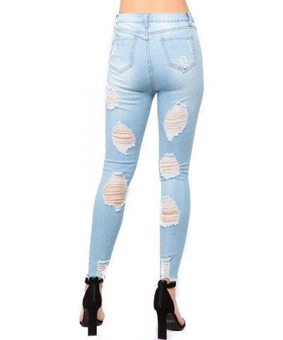 Women's High Rise Stretch Destroyed Ripped Color Skinny Pants Jeans Multi Styles Light Blue Rjh681 $17.68 Jeans