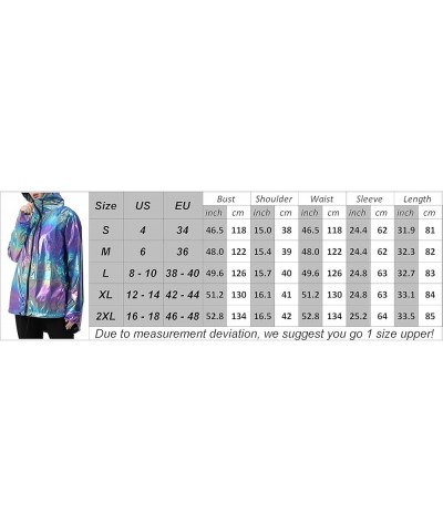 Womens Metallic Zip Up Club Hoodies Jacket Hooded Shiny Drawstring Windbreaker Zipper Rain Jacket Pink $21.72 Jackets