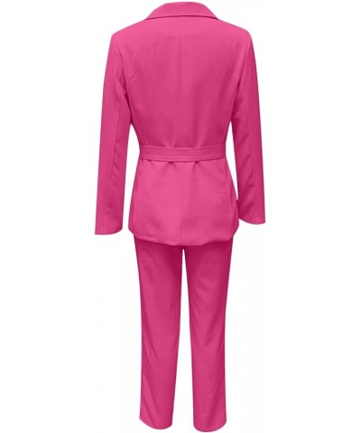 Business Casual Blazers and Pants Suit for Women 2 Piece Outfits Slim Fit Blazer Skinny Pants Office Work Sets Hot Pink $15.4...