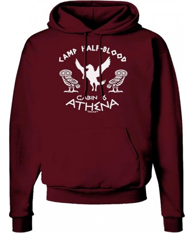 Camp Half Blood Cabin 6 Athena Dark Hoodie Sweatshirt Hooded Pullover Pockets Maroon $23.01 Hoodies & Sweatshirts