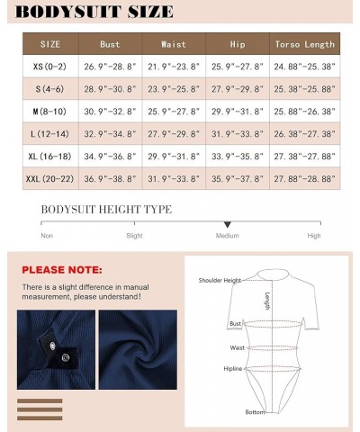 Womens Snap Closure V Neck Ribbed Short Long Sleeves Casual Slim Fit Bodysuit Shirts Tops Z Coffee $14.83 Lingerie