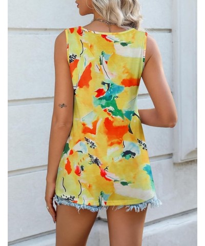 Women 2024 V Neck Lace Tank Tops Summer Floral Print Loose Fit Tops Sleeveless Shirts Casual Trendy Blouse Print 1 $10.29 Tops