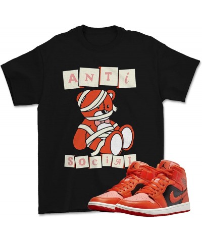 Shirt for Jordan 1 Mid Rush Orange Black Black Anti $12.49 T-Shirts