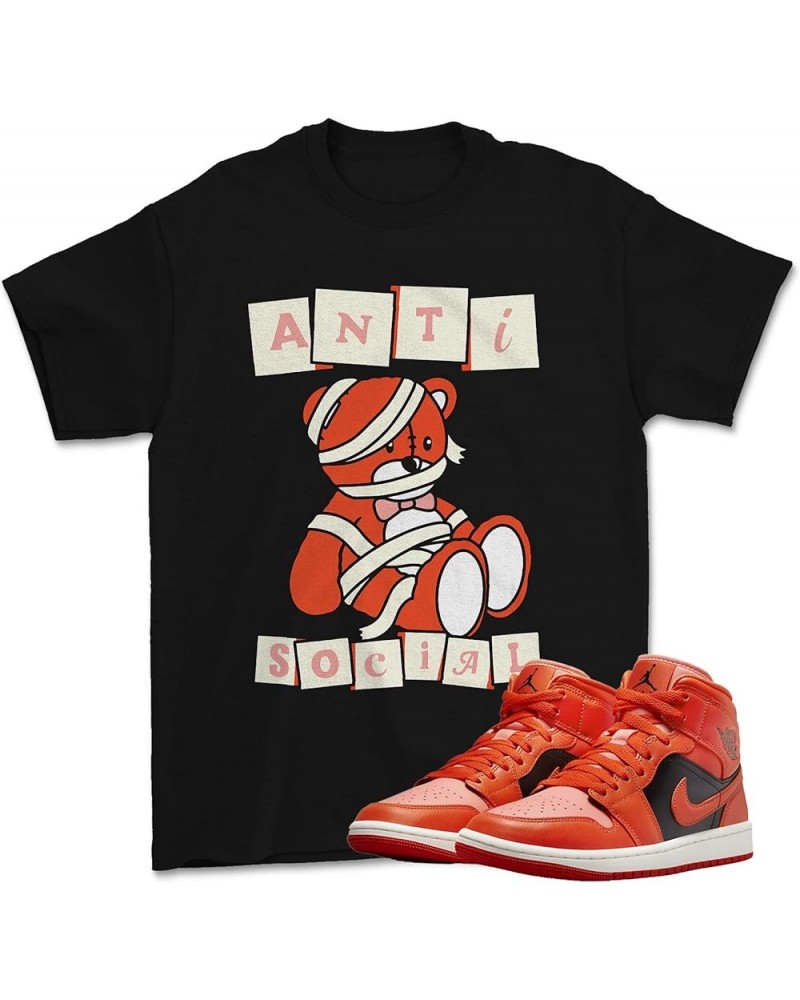 Shirt for Jordan 1 Mid Rush Orange Black Black Anti $12.49 T-Shirts