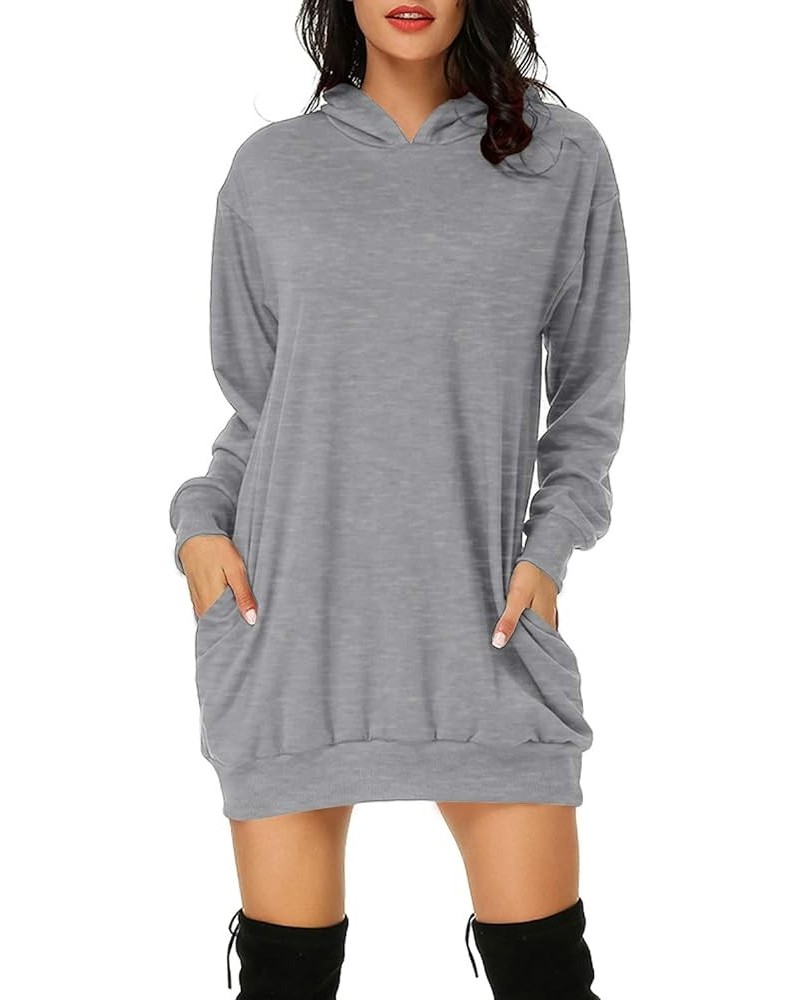 Women Hoodies Dress Tie-Dye Printed Long Sleeve Hooded Tunic Oversized Sweatshirt Pockets Pullover Jumper 03-light Grey $24.7...