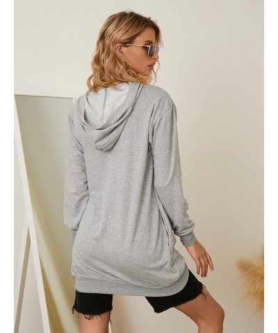 Women Hoodies Dress Tie-Dye Printed Long Sleeve Hooded Tunic Oversized Sweatshirt Pockets Pullover Jumper 03-light Grey $24.7...