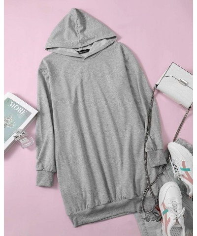 Women Hoodies Dress Tie-Dye Printed Long Sleeve Hooded Tunic Oversized Sweatshirt Pockets Pullover Jumper 03-light Grey $24.7...