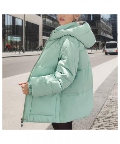 Women's Thickened Down Jacket Oversized Zipper Padded Puffer Coat trendy Lightweight Warm Hooded Winter Outerwear B-green $11...