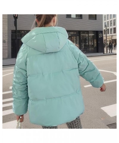 Women's Thickened Down Jacket Oversized Zipper Padded Puffer Coat trendy Lightweight Warm Hooded Winter Outerwear B-green $11...