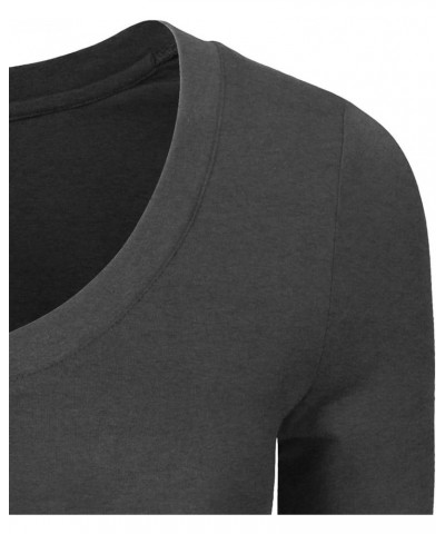 Womens Lightweight Comfy Elbow Sleeve V Neck T Shirt S-3XL Charcoal $9.56 T-Shirts