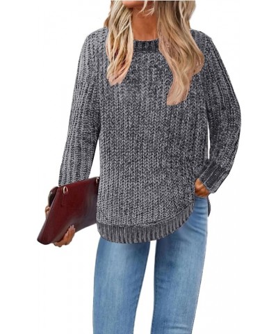 Chenille Sweaters for Women Crew Neck Pullover Jumper Long Sleeve Jumper Tops S-XXL Grey-new $18.23 Sweaters