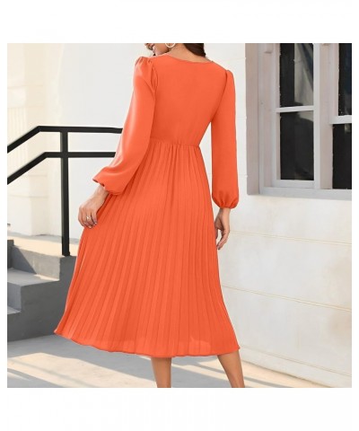 Women Dresses for Party Sexy 2023 Casual Long Lantern Sleeve Wrap V Neck Flowy Ruffle Pleated Midi Dress with Belt A $19.59 S...