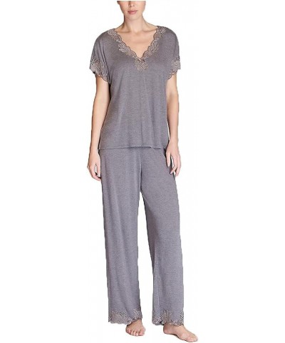 Women's Zen Floral Short Sleeve Pajama Set Heather Grey $54.87 Sleep & Lounge