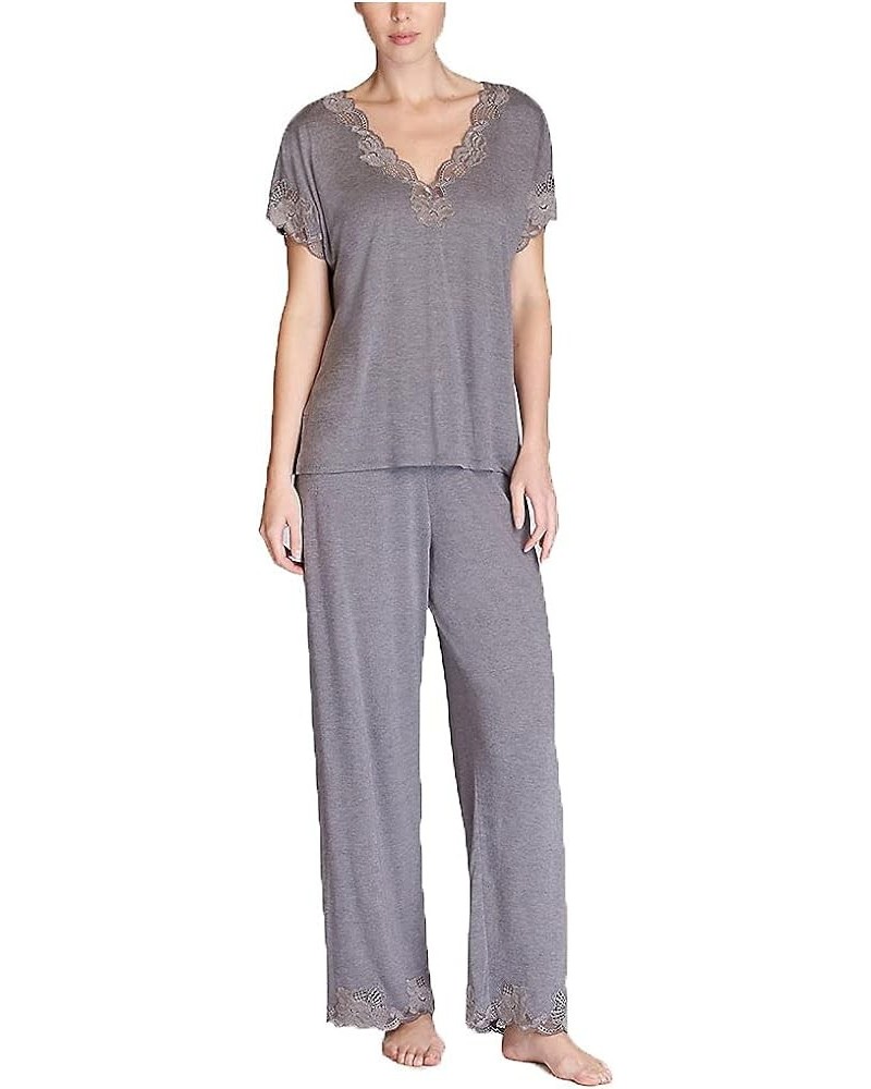 Women's Zen Floral Short Sleeve Pajama Set Heather Grey $54.87 Sleep & Lounge