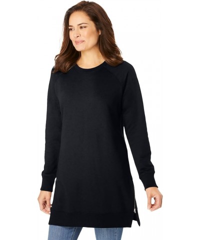 Women's Plus Size Side Zip Sweatshirt Black $24.97 Hoodies & Sweatshirts