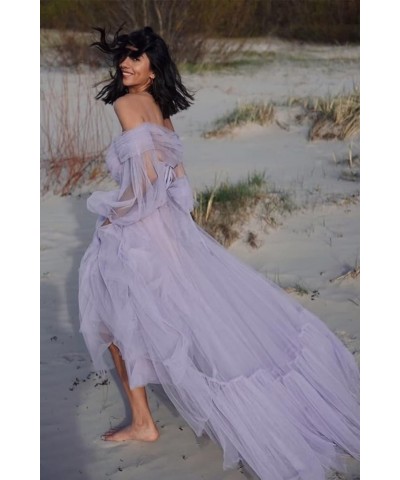 Off Shoulder Tulle Prom Dresses Puffy Sleeve Long Sweetheart A-Line Formal Evening Party Gowns Daffodil $38.22 Dresses