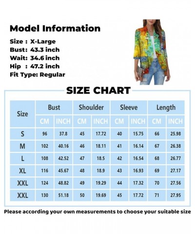 Women's Open Front Cardigan Lightweight Retro Print Cardigans 3/4 Sleeve Blouse Tops Coat Casual Duster Jackets 2-light Gray ...