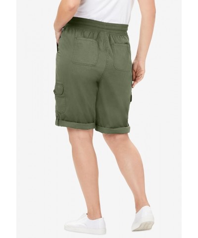 Women's Plus Size Convertible Length Cargo Short Natural Khaki $14.92 Shorts