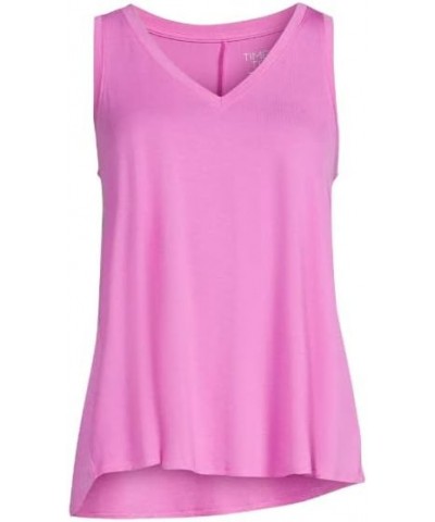 Women's High Low V-Neck Tank Top Orchid Bloom $10.08 Tanks