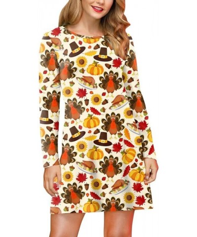 Valentine's Women Heart Graphic Dress with Pocket Turkey & Sunflower $10.39 Tops