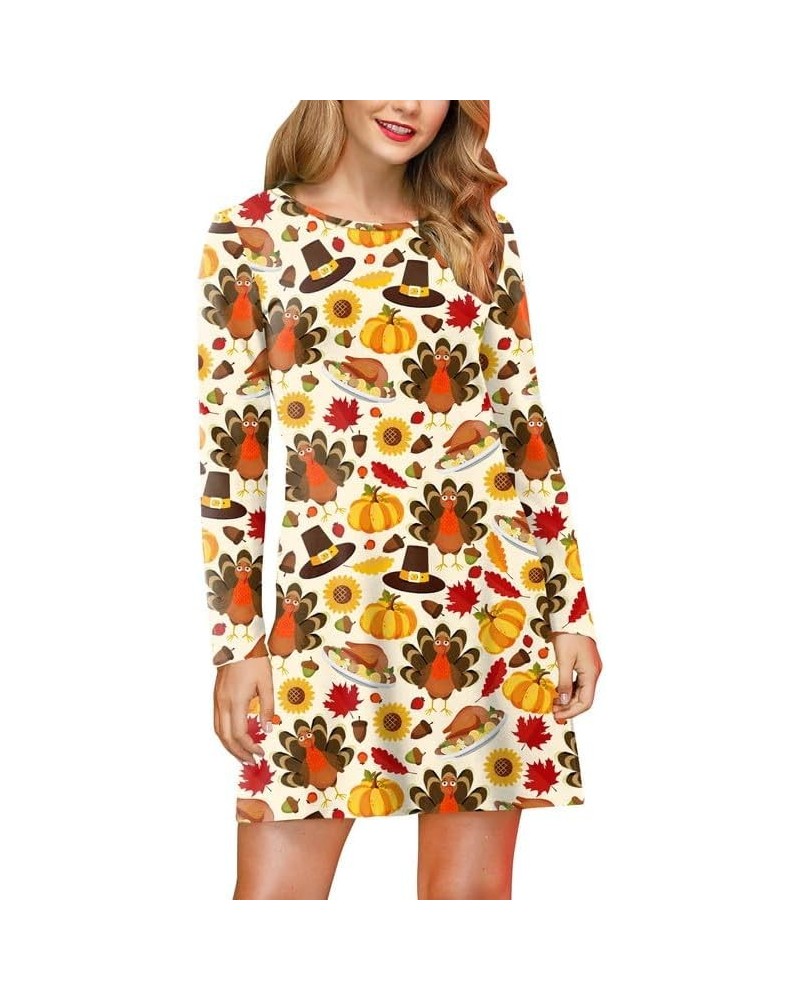 Valentine's Women Heart Graphic Dress with Pocket Turkey & Sunflower $10.39 Tops