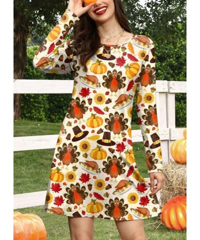 Valentine's Women Heart Graphic Dress with Pocket Turkey & Sunflower $10.39 Tops