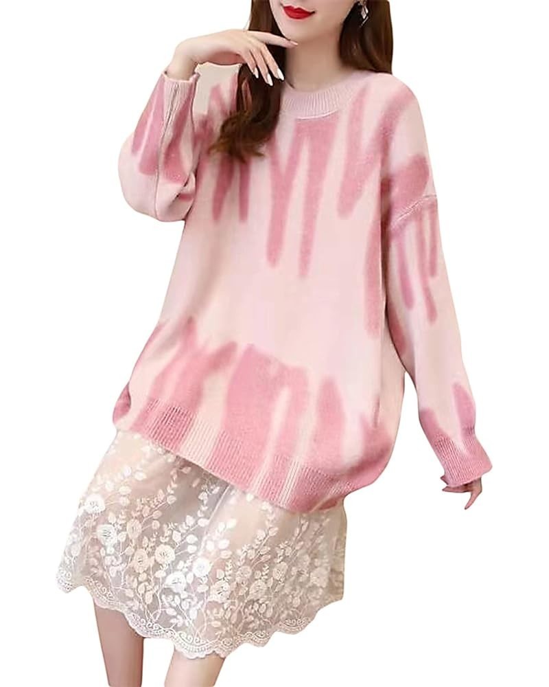 Cartoon Anime Knitted Sweater Women Winter Oversized Men's Rock Hip Hop Rap Pullover Top for Unisex Jumper Sweater C Pink $12...