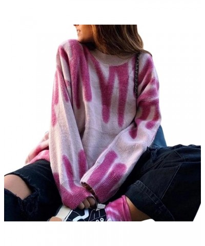 Cartoon Anime Knitted Sweater Women Winter Oversized Men's Rock Hip Hop Rap Pullover Top for Unisex Jumper Sweater C Pink $12...