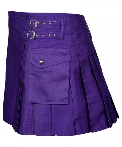 CLOUD KILT" Kilt for Women 100% Cotton Jeans Traditional Scottish Kilt Purple $25.44 Jeans