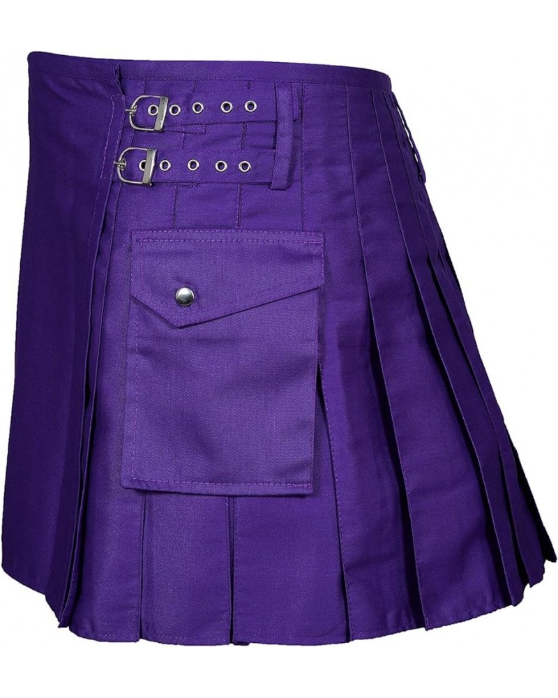 CLOUD KILT" Kilt for Women 100% Cotton Jeans Traditional Scottish Kilt Purple $25.44 Jeans