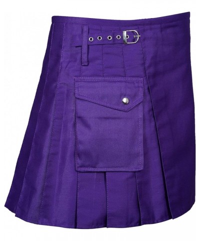 CLOUD KILT" Kilt for Women 100% Cotton Jeans Traditional Scottish Kilt Purple $25.44 Jeans