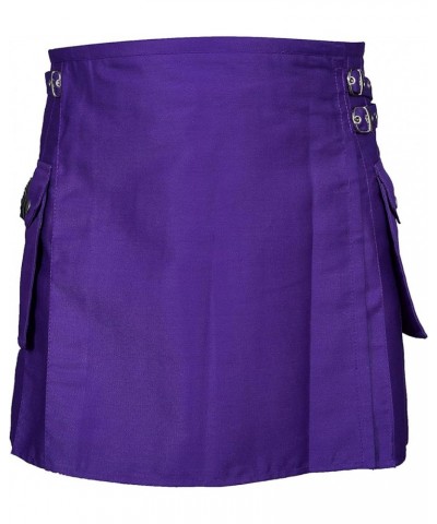 CLOUD KILT" Kilt for Women 100% Cotton Jeans Traditional Scottish Kilt Purple $25.44 Jeans