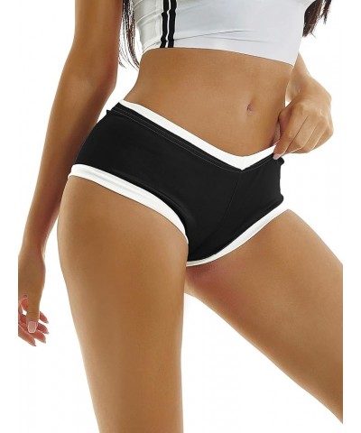 Women's Cheeky Bikini Bottoms Sexy High Waisted Ruched Brazilian Cut Swim Bottom 878 Black $11.75 Swimsuits