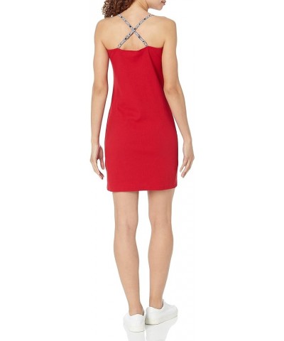 Women's Snap Front Bodycon Ribbed Tube Mini Dress Scarlet $20.89 Dresses