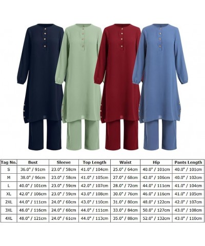 Muslim Clothes for Women Modest Abaya Button Down Robe Afghan Loose Pant Dubai Attire Islamic Plus Size Boho Caftan Wine Red ...