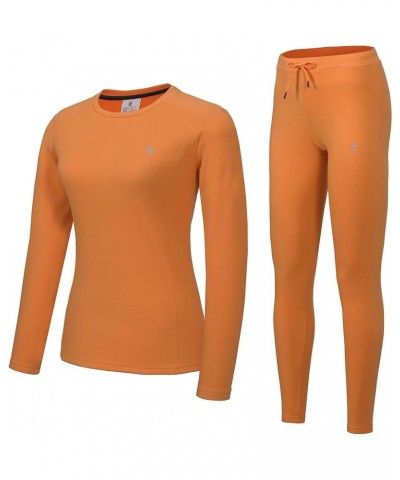 Women's Fleece Lined Thermals Underwear Set Base Layer Long Johns Cold Weather Top Bottom Yellow $22.00 Activewear