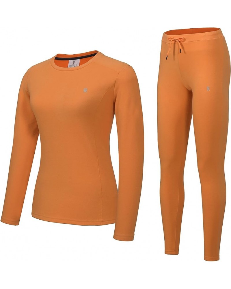 Women's Fleece Lined Thermals Underwear Set Base Layer Long Johns Cold Weather Top Bottom Yellow $22.00 Activewear