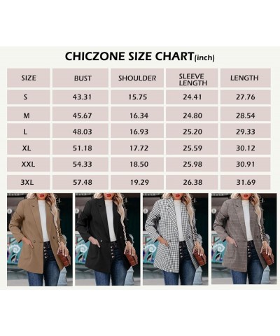 Womens Long Sleeve Casual Blazers Open Front Lapel Button Work Office Blazer Jackets 1-houndstooth $17.63 Blazers