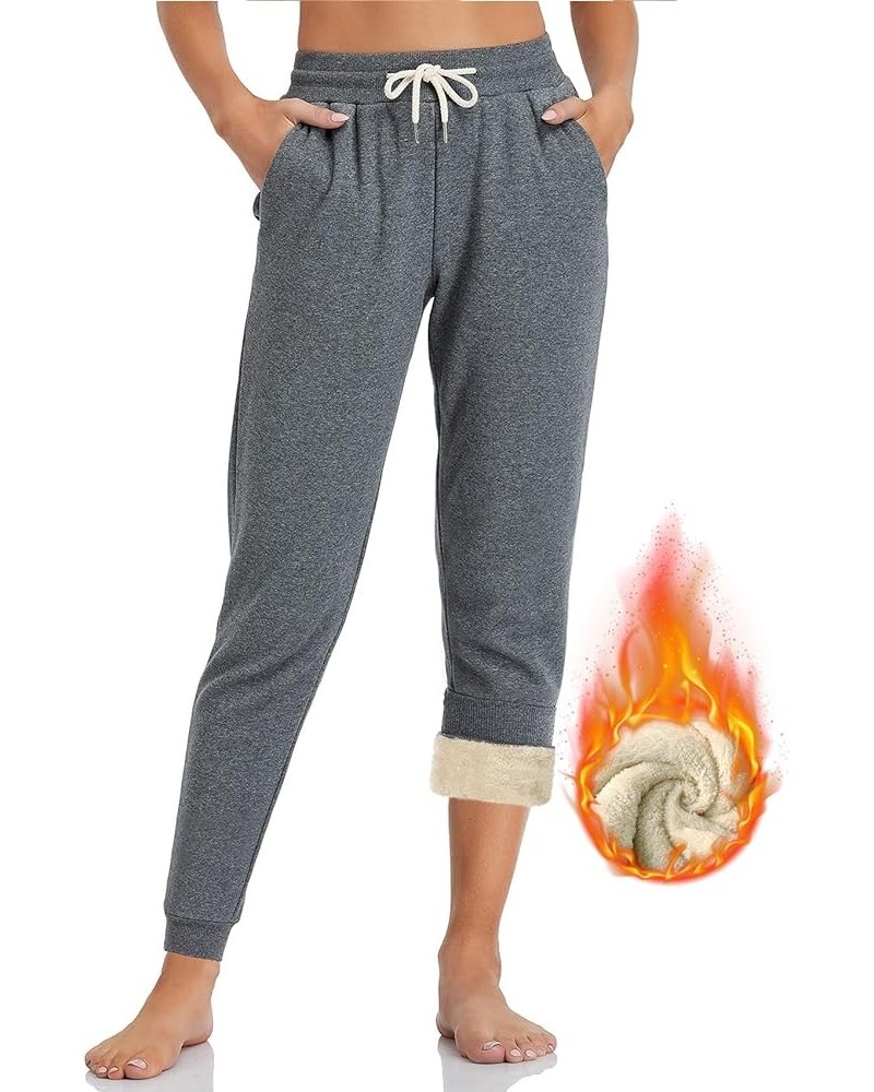 Women's 28" 31" 34" 36" Sherpa Polar Fleece Lined Jogger Pants Warm Sweatpants Thermal Athletic Lounge Petite Tall Extra Tall...