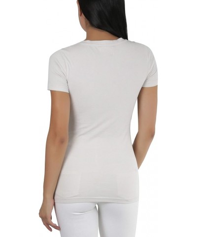 Women's Beautiful Wardrobe Classic Short Sleeve V-Neck T-Shirt Bone $8.29 T-Shirts