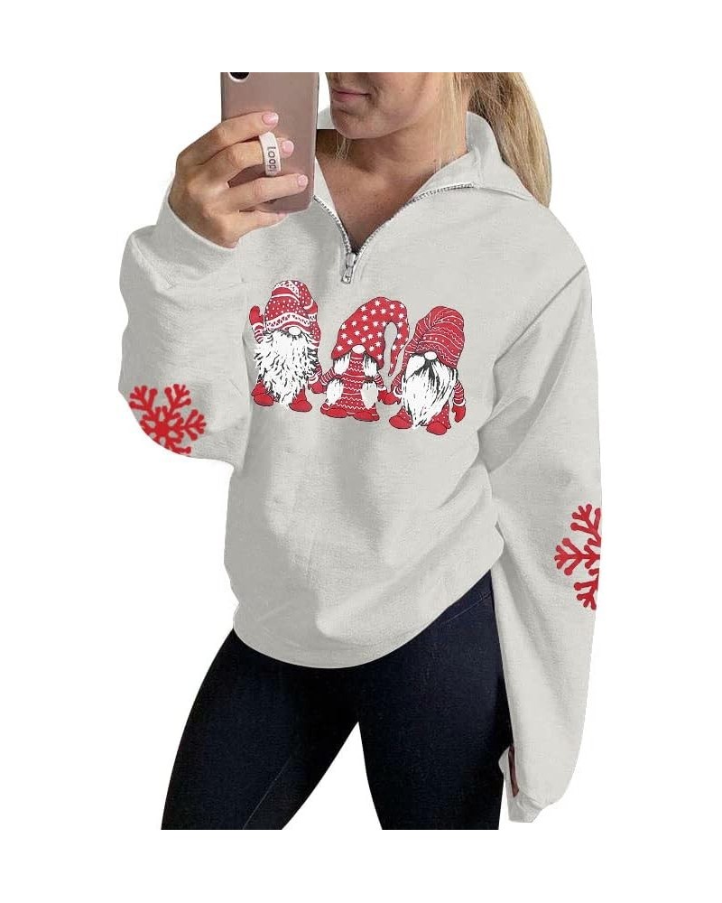 Merry Christmas Sweatshirts For Women Gnomes Santa Christmas Sweatshirt Cute Long Sleeve Pullover Top W-white $18.80 Hoodies ...