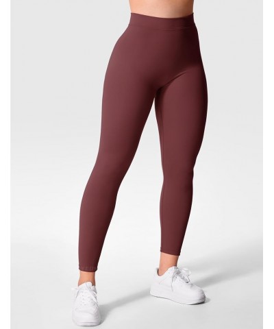 Daze V Back Workout Leggings for Women Scrunch Butt Leggings High Waisted Gym Yoga Pants 1 Wine Red $11.67 Activewear