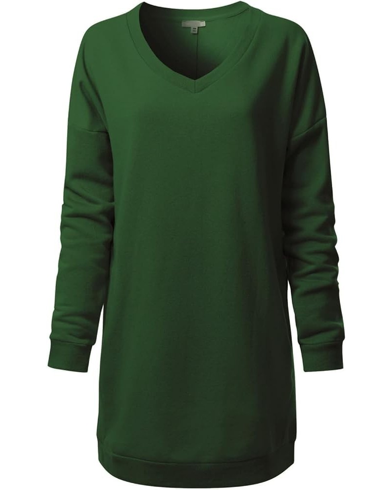 Women's Casual Oversized Fleece Pullover Sweatshirts Tunic Fall Outfits 2024 Y2K Winter Clothes Hunter Green (V-neck) $16.00 ...