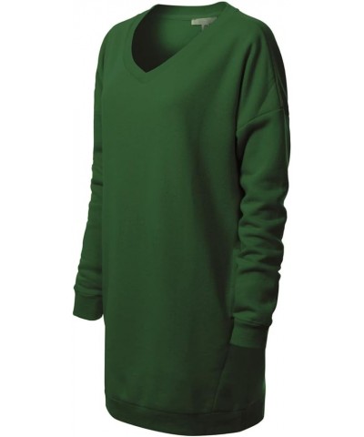 Women's Casual Oversized Fleece Pullover Sweatshirts Tunic Fall Outfits 2024 Y2K Winter Clothes Hunter Green (V-neck) $16.00 ...