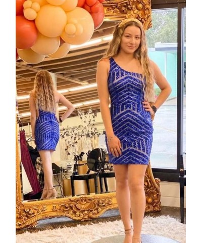 Women's Short Sequin Homecoming Dresses for Teens Tight V-Neck Prom Dress 2024 Cocktail Party Gwons B-silver $28.07 Dresses