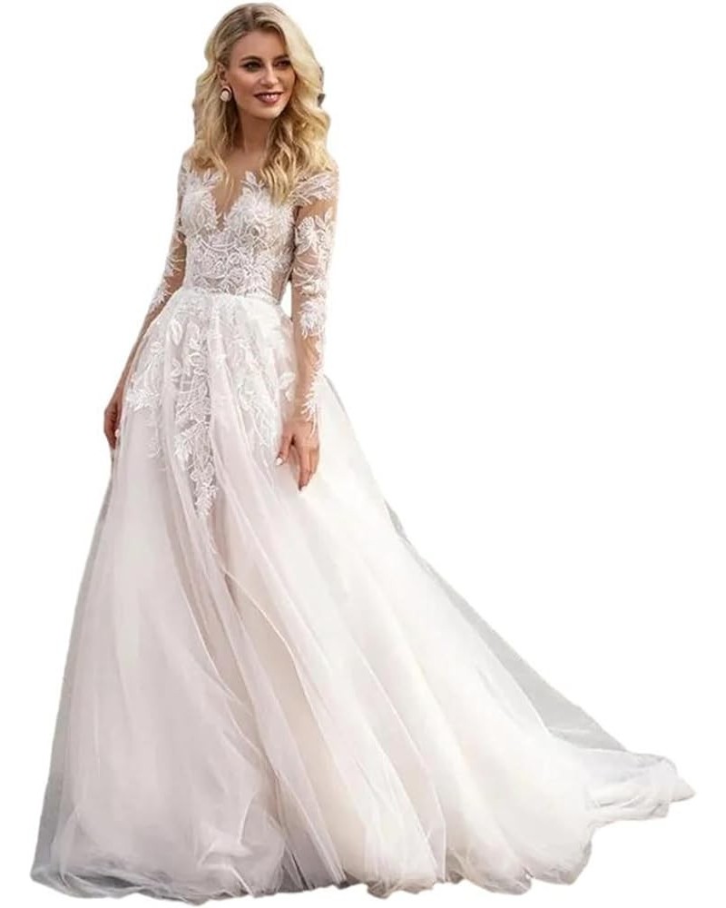 Lace Beach Boho Wedding Dresses for Bride 2023 Long Bohemian Mermaid Bridal Gowns for Women MR46 A-ivory $70.95 Dresses