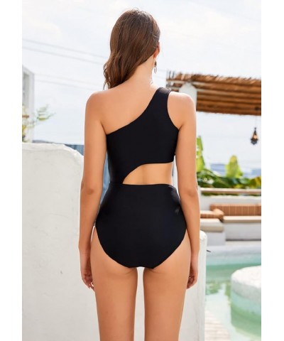 Women's Cutout One Piece Bathing Suit Tie Side Monokini Swimsuit Black $22.03 Swimsuits