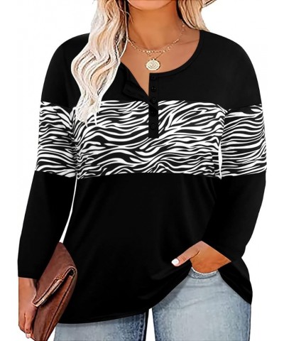 Plus Size Tops for Women Long Sleeve Fall Tunic Color Block Camo/Plaid/Leopard/Fall Blouse Crewneck Tshirt XL-5XL A61n-zerba ...