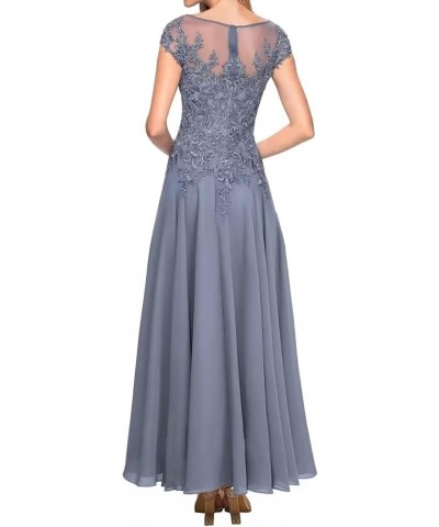 Lace Appliques Chiffon Mother of The Bride Dresses for Wedding Elegant A-Line Evening Gown Wedding Guest Formal Dress Grey $3...