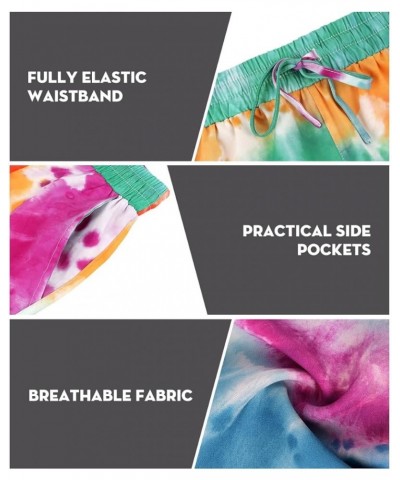 Plus Size Shorts for Women Drawstring Beach Shorts Pocketed Shorts Tie Dye/Leopard/Rainbow (XL-5XL) 689-sun Tie Dye $13.50 Ac...